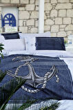 Çarşafı Lastikli Anchor Denim Lacivert Tek Kişilik Pike Takımı