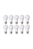Led Ampul Beyaz Renk 9 Watt Tasarruflu 10 Lu Paket
