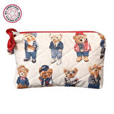 Uretti - Petek 7523  El Yapımı Teddy Bear Temalı 2'li Bakım / Portföy Çantası Seti