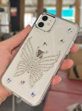 iPhone 11 Uyumlu Hologram Taşlı Kelebek Desenli Şeffaf Kılıf
