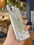 iPhone 11 Uyumlu Hologram Taşlı Kelebek Desenli Şeffaf Kılıf