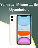 iPhone 11 Uyumlu Lila Çiçekli Desenli Boncuklu Bilek Askılı Charmlı Kılıf
