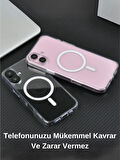 iPhone 16 Plus Uyumlu Şeffaf Kılıf Magsafe Özellikli Hybrid Kristal Kapak