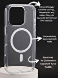 iPhone 16 Pro Max Uyumlu Şeffaf Kılıf Magsafe Özellikli Hybrid Kristal Kapak