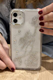 iPhone 12 Uyumlu Taşlı Deniz Kızı Desenli Şeffaf Kılıf