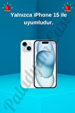 iPhone 15 Uyumlu Taşlı Deniz Kızı Desenli Şeffaf Kılıf