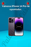 iPhone 14 Pro Uyumlu Premium Siyah Deri Magsafe Cüzdanlı Kartlıklı Kamera Çerçeve Standlı Kılıf