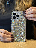 iPhone 15 Pro Uyumlu Lüks Hologram Kristal Taşlı Kılıf