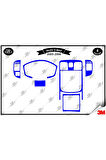 Isuzu D Max 2005-2006 Torpido Konsol Trim Göğüs Maun Kaplama Set 6 Parça Mavi