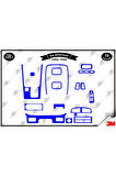 Kia Sportage 1994-1999 Torpido Konsol Trim Göğüs Maun Kaplama Set 19 Parça Mavi