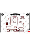 Kia Sportage 1994-1999 Torpido Konsol Trim Göğüs Maun Kaplama Set 19 Parça Maun