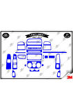 Fiat Linea 2007-2012 Torpido Konsol Trim Göğüs Maun Kaplama Set 27 Parça Mavi