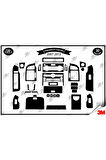 Chavrolet Captiva 2007-2012 Torpido Konsol Trim Göğüs Maun Kaplama Set 30 Parça Siyah