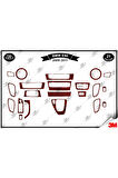 BMW E90 2006-2011 Torpido Konsol Trim Göğüs Maun Kaplama Set 21 Parça Maun