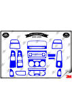 Fiat Grand Punto 2005-2009 Torpido Konsol Trim Göğüs Maun Kaplama Set 15 Parça Mavi