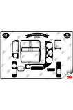 Hyundai H100 2004 Torpido Konsol Trim Göğüs Maun Kaplama Set 10 Parça Siyah