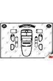 Peugeot 307 2004-2008 Torpido Konsol Trim Göğüs Maun Kaplama Set 13 Parça Siyah