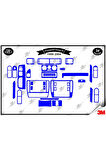 Volkswagen Passat B5 1996-2004 Torpido Konsol Trim Göğüs Maun Kaplama Set 34 Parça Mavi