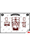 Toyota Corolla 1997-2002 Torpido Konsol Trim Göğüs Maun Kaplama Set 14 Parça Maun