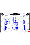 Volkswagen Jetta 2003-2008 Torpido Konsol Trim Göğüs Maun Kaplama Set 33 Parça Mavi