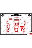 Subaru Impreza 1998-2000 Torpido Konsol Trim Göğüs Maun Kaplama Set 22 Parça Kırmızı