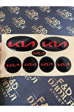 Kia Ceed, Rio, Cerato, Picanto 117 X 58 MM Yeni Yazı Amblem Dekorasyon Takım Logo Kırmızı