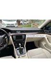 Volkswagen Passat B8 Maun Kaplama  Konsol Piano Black , Trimler Koyu Meşe Özel Desen Özel Dizayn