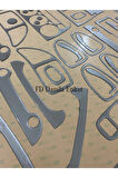 Hyundai Accent Admira 2001 - 2005 Torpido, Konsol, Trim, Göğüs Maun Kaplama Gümüş Gri Renk