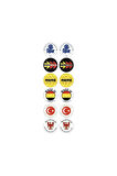 Plaka Damla Etiket Pulu Plaka Pulu Plaka Pul Sticker 12 Adet Plaka Damla Pul Set