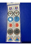 Plaka Damla Etiket Pulu Plaka Pulu Plaka Pul Sticker 12'li Damla Plaka Pul Set Hessen