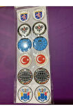 Plaka Damla Etiket Pulu Plaka Pulu Plaka Pul Sticker 12'li Damla Plaka Pul Set Hessen