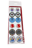 Damla Plaka Pulu Gümrük Pulu 12'li Çift - Plaka Pulu Damla Etiket Set - Plaka Pulu Sticker