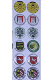 Damla Plaka Pulu Gümrük Pulu 12'li Çift - Plaka Pulu Damla Etiket Set - Plaka Pulu Sticker