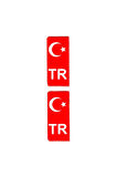 Türk Bayrağı Plaka Damla Sticker Su Geçirmez Solmaz 2 Adet