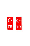 Türk Bayrağı Plaka Damla Sticker Su Geçirmez Solmaz 2 Adet
