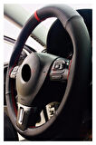 Renault Megane 2 2006 için direksiyon uyumlu spor deri koruyucu dikme kılıf - Lüks Karbon model