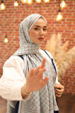 Olinda Şal - Mavi Taba - 49005 - 07