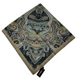 120x120 Etnik Desenli Soft Pamuk Eşarp - 04919