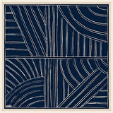 MARBLING DESEN ÇİFT TARAFLI TWILL İPEK EŞARP - SİYAH - LACİVERT - 4309-03