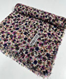 Desenli Flamalı Keten Eşarp- 05652