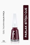 Flormar Klasik Parlak Bitişli Yüksek Pigmentli Oje - Nail Enamel -306 Lost In Bordeaux New- 8682536035842