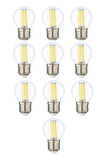 10 adet G45 Şeffaf Cam E27 Mini Led Ampul - 6500 Kelvin Beyaz (10'lu paket)