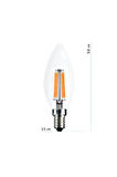10 Adet Gün Işığı Renk Mum Düz Buji Led Ampul E14 Duy (İNCE DUY)