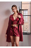 Kadın 6 Parça Gecelik & Sabahlık & Pijama Takımı Hediyelik ve Çeyizlik Set LA.L01.I1.SS011
