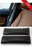 Volvo S60 2013 için yastık ve kemer kılıfı - siyah deri - set