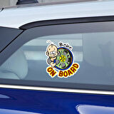 Arabada Sevimli Bebek Var Sticker Yapıştırma 2adet 10CM md1