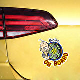 Arabada Sevimli Bebek Var Sticker Yapıştırma 2adet 10CM md2
