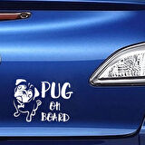 Pug On Board Arabada Pug Cinsi Köpek Koruması Beyaz md1