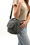 571 Collection Klinkır Kumaş Unisex Postacı Çanta Elde Tutma Çapraz Askılı Omuz Çantası 25*15 Cm