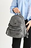 Y.S.Deri Mini Boy Kadın Sırt Çantası Vegan Deri Bayan Sırt Çantası 27*20 Cm Yumuşak Doku Çok Cepli